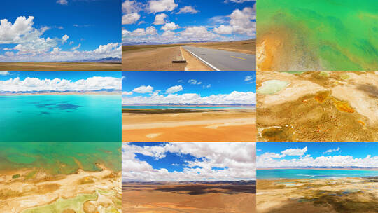 4K航拍改则县洞错 蓝天碧水迷人的高原湖高清在线视频素材下载