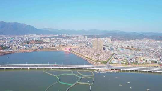 宁波宁海西店海上公路与沿海小镇航拍