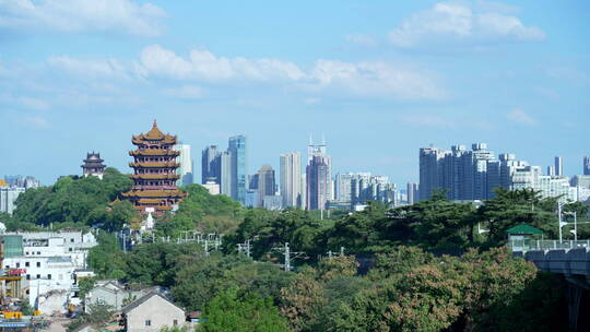 武汉武昌区黄鹤楼建筑风景