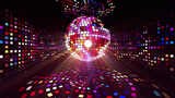 霓虹灯 玻璃球 迪斯科 霓虹 发光球 Disco高清在线视频素材下载