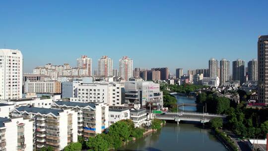 4k 航拍无锡城市建筑景观