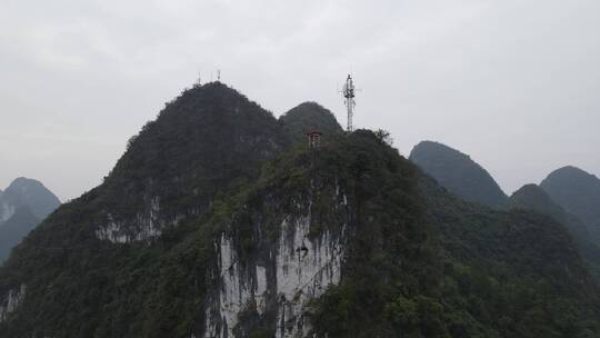 航拍广西桂林奇山哈斯特地貌