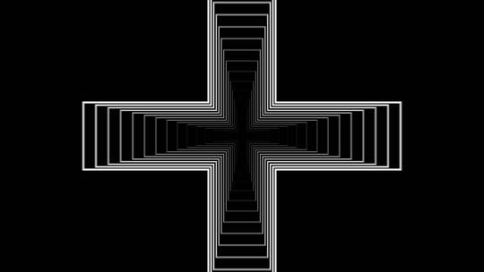 十字黑白线条空间排列视频素材模板下载