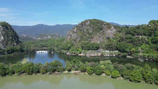 航拍广东肇庆七星岩景区