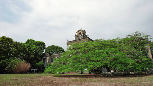 江门台山端芬镇光明学校百年学校航拍