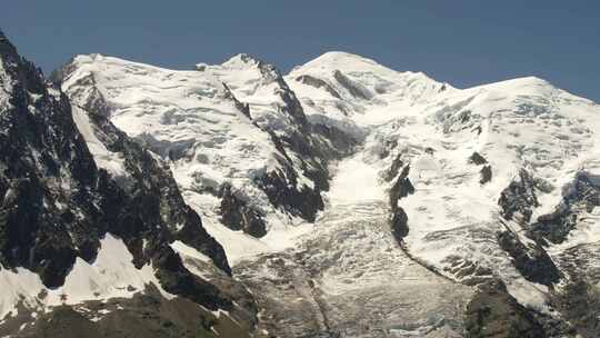 勃朗峰，山顶，白雪覆盖，山