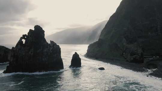 马德拉，大西洋，岩石形成，海浪