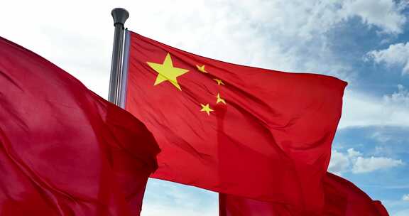 飘扬的中华人民共和国国旗