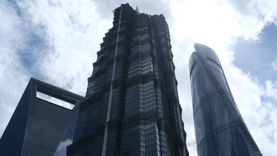 上海浦东标志性高层建筑固定镜头