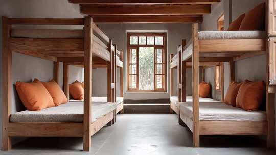 简洁原木风多人宿舍温馨舒适采光好