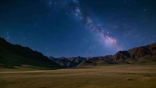 夏季小清新禅宗空镜头夜晚浪漫银河星空延时