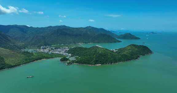 最新航拍香港大屿山海边渔村