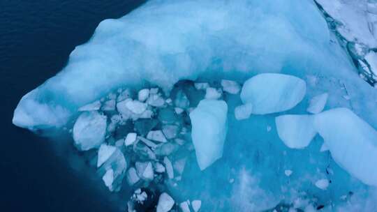 航拍冰川消融视频素材模板下载