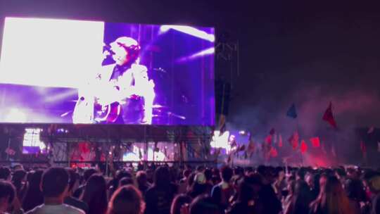 夜晚战旗乐迷摇滚音乐节大屏幕现场2视频素材模板下载