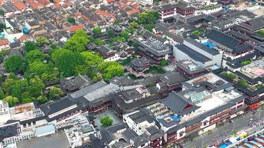 上海市黄浦区豫园上海城隍庙城市地标风景风视频素材模板下载