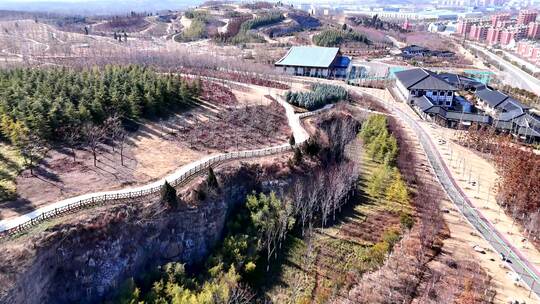 航拍安徽淮北烈山 花山公园