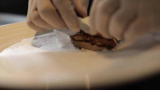 煎鹅肝 鹅肝料理制作 高端食材制作视频素材模板下载