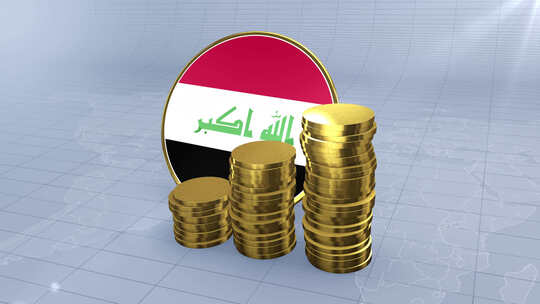 伊拉克国旗与普通金币塔