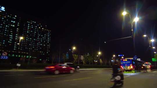 城市夜晚马路夜景汽车窗外的风景视频素材视频素材模板下载