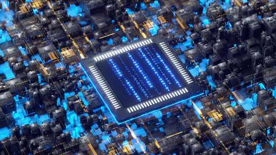 AI科技感芯片电路数字大数据电路板