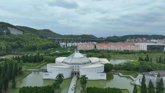 东莞虎门海战博物馆航拍旅游景点建筑风光