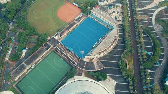 广州奥体中心和天河体育中心运动场馆多镜头