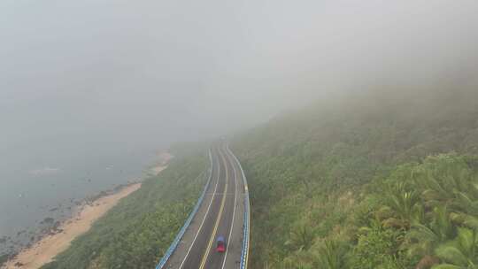 航拍海南环岛公路