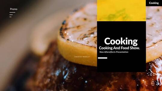 烹饪做菜照片展示幻灯片过渡视频AE模板