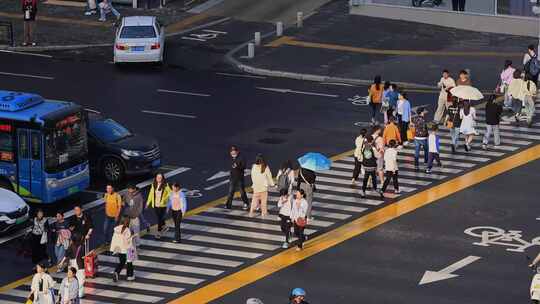 十字路口交通人流车流合集