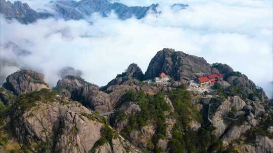 黄山云海航拍延时大自然风景风光视频素材