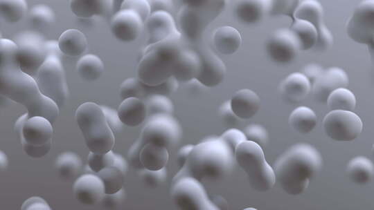 白色球形分子漂浮