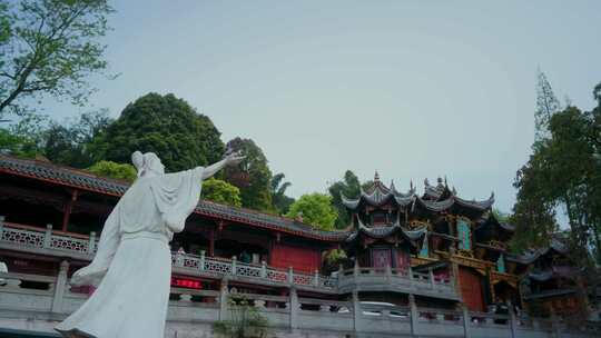 高清实拍四川眉山青神中严寺庙古风建筑