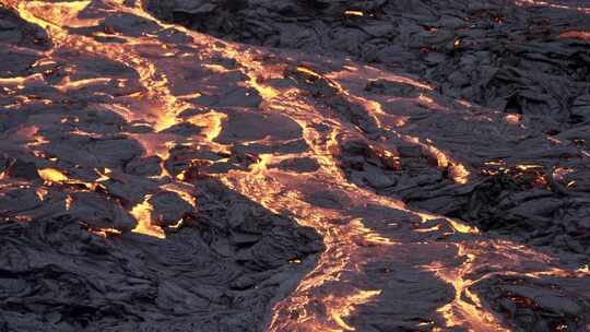 火山，山，熔岩，流动