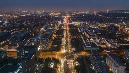 航拍城市道路车流延时