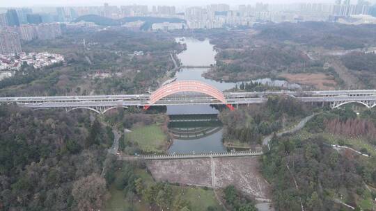 贵阳观山大桥交通航拍