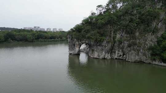 桂林象鼻山象鼻子航拍