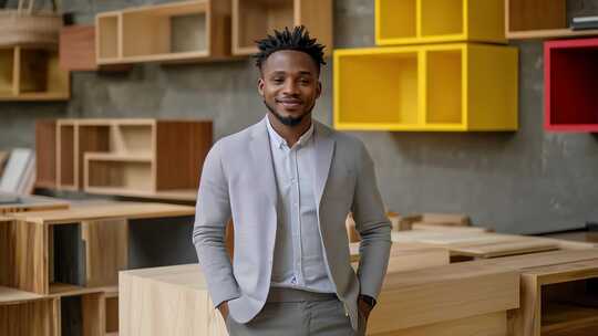 展现专业自信的现代职场男性形象