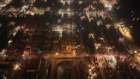 深圳盐田港夜景航拍