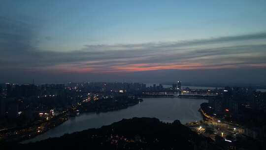 江西九江城市夜景航拍