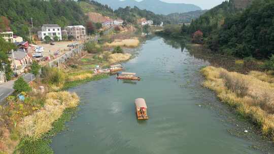 航拍衡东洣水十里画廊风景