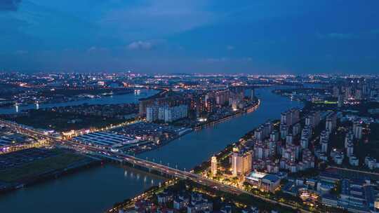 广州番禺沙溪地产楼盘夜景延时