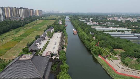 西安汉城湖大风阁景区航拍4K