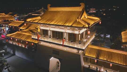 航拍洛阳龙门古街