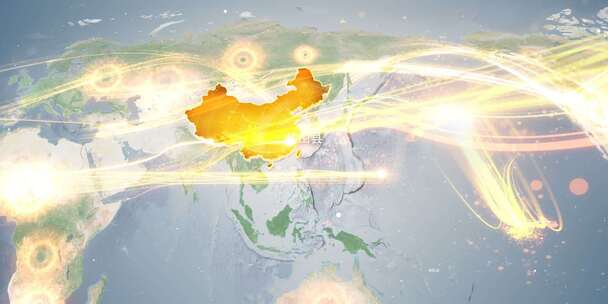 舟山市岱山县地图辐射到世界覆盖全球连线 7