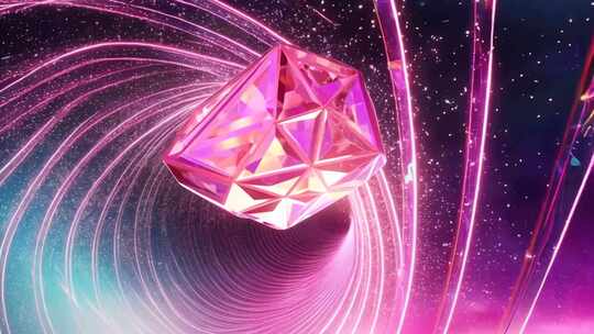 粉色钻石动态特效画面