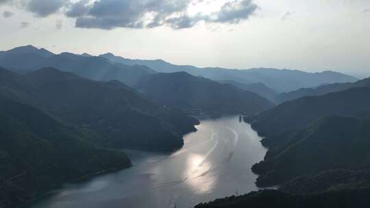 湖南省郴州市东江湖 航拍夏季森林 湖光山色