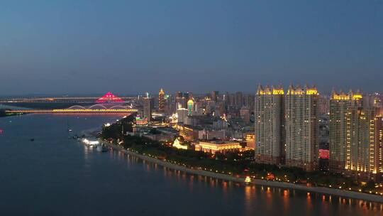 哈尔滨夜景航拍4K视频视频素材模板下载