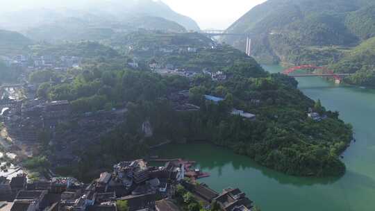 湖南芙蓉镇、酉水河、古镇