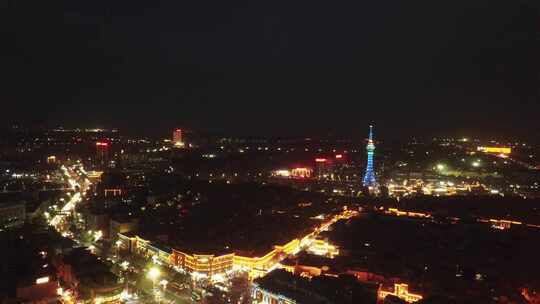 新疆喀什老城区夜间航拍