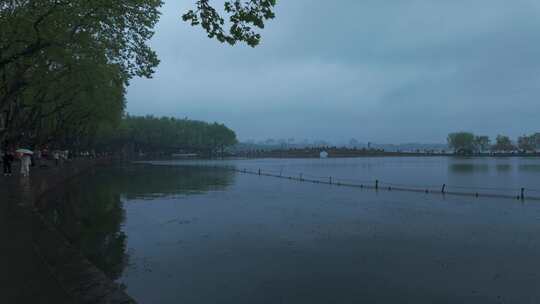 杭州西湖烟雨 地面镜头